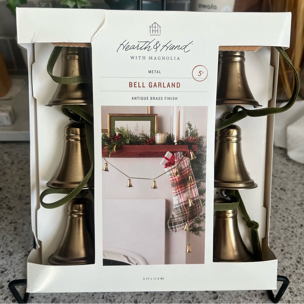Hearth and Hand Decorative Brass Bell Christmas Garland